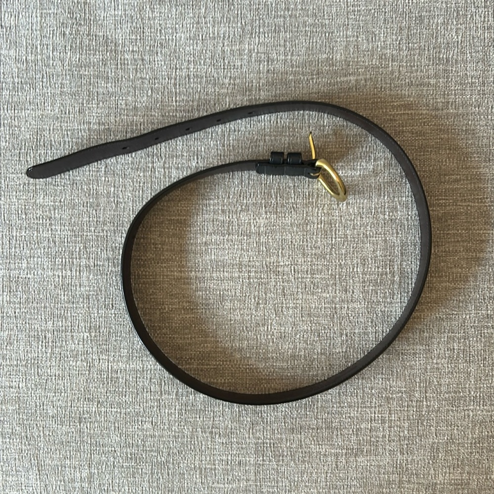 New coach 1”black leather belt size medium
